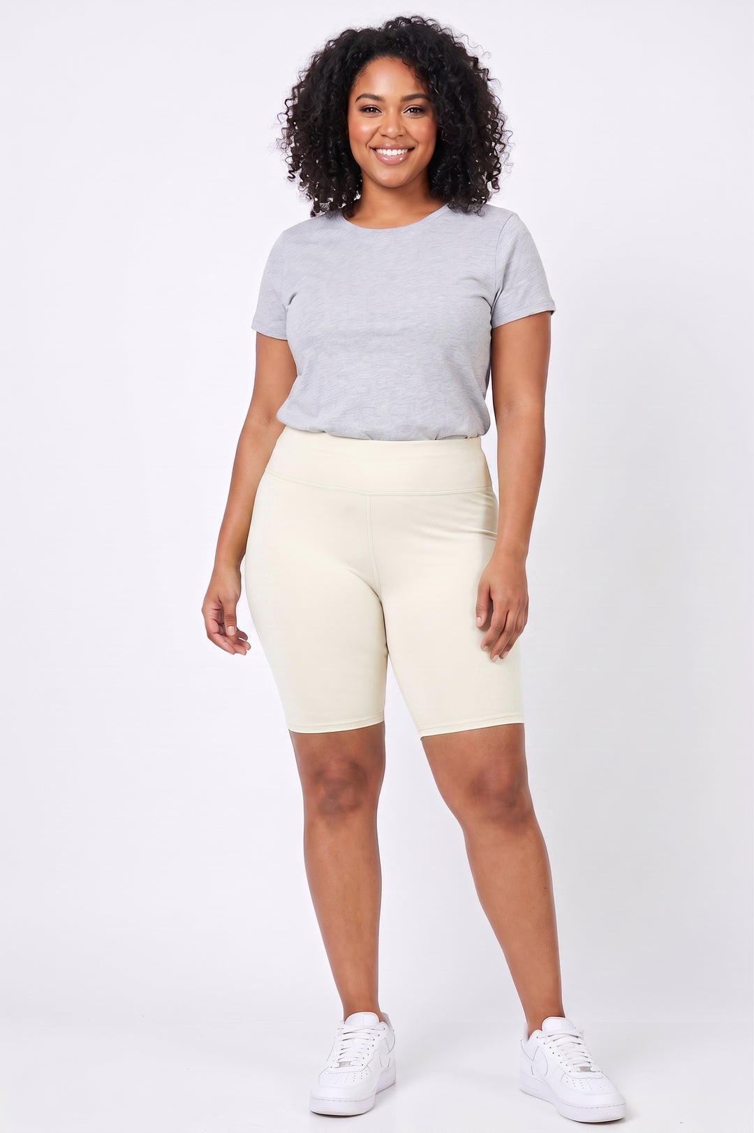 Wholesale Buttery Smooth Basic Solid Plus Size Biker Shorts - 3 Inch