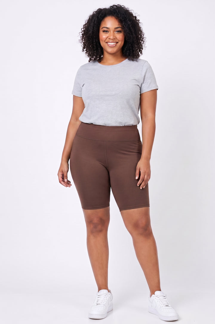 Wholesale Buttery Smooth Basic Solid Plus Size Biker Shorts - 3 Inch