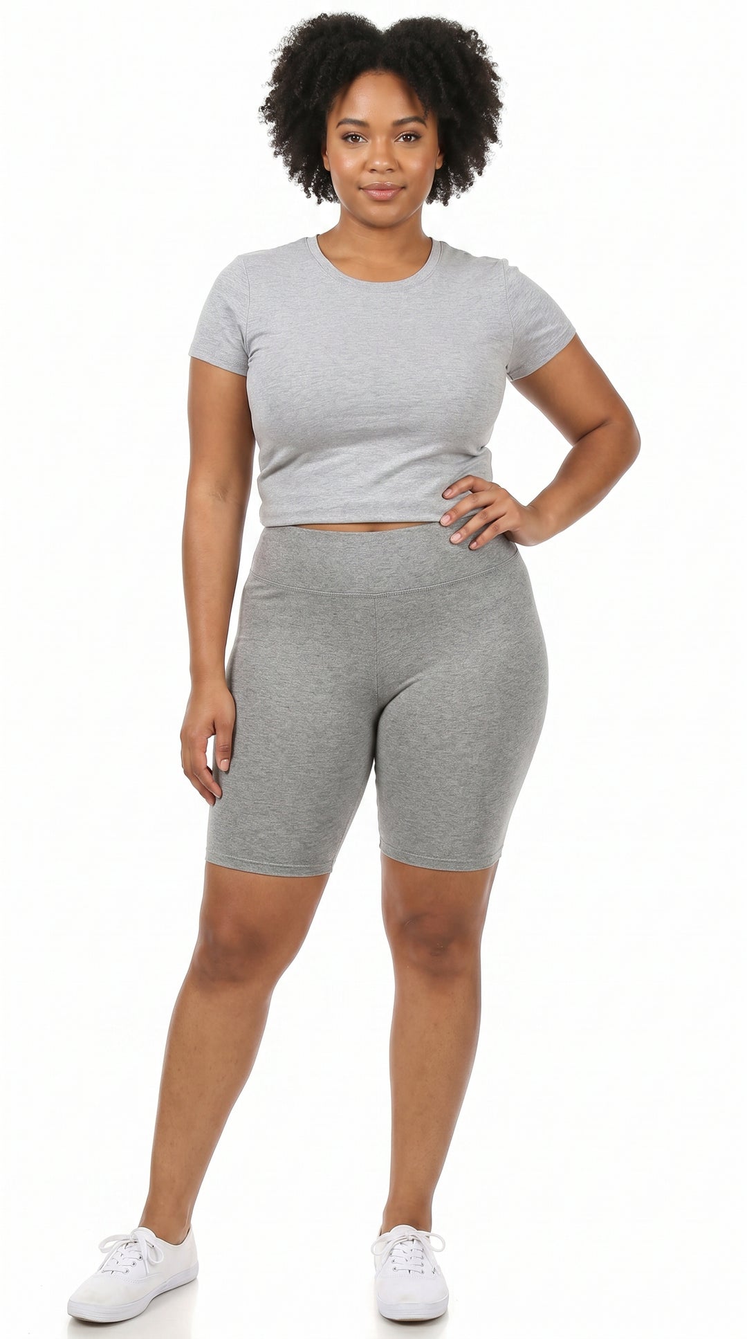 Wholesale Buttery Smooth Basic Solid Plus Size Biker Shorts - 3 Inch