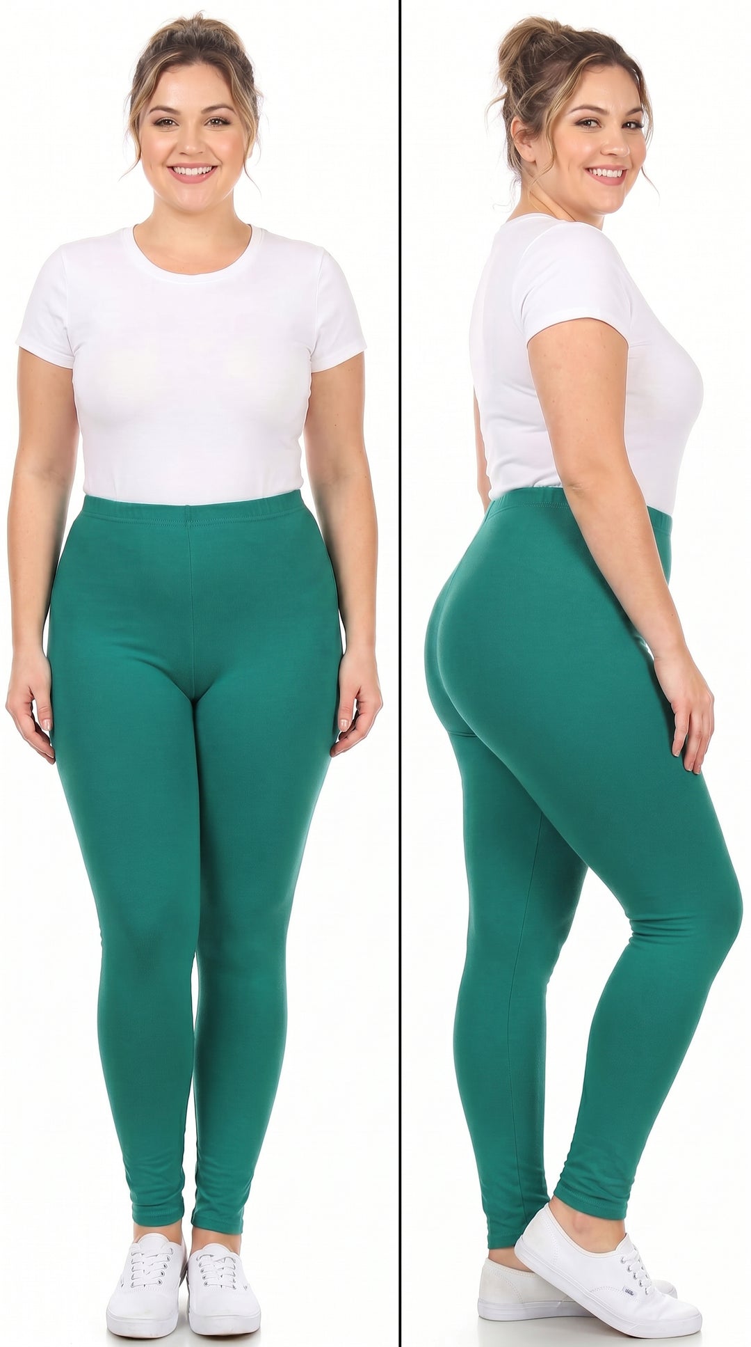 Wholesale Buttery Smooth Basic Solid Extra Plus Size Leggings - 3X-5X - EEVEE