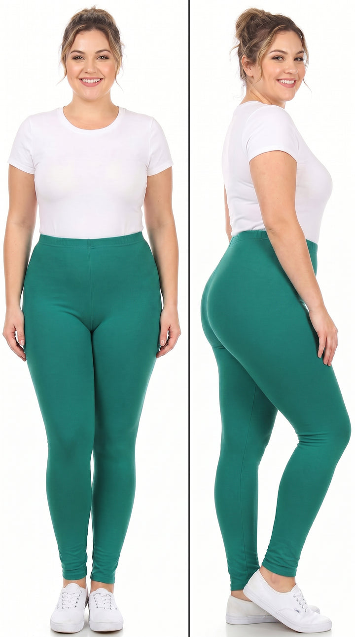 Wholesale Buttery Smooth Basic Solid Extra Plus Size Leggings - 3X-5X - EEVEE