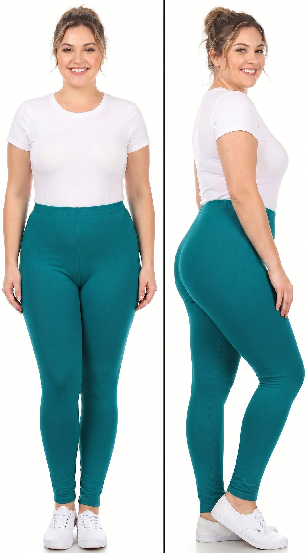 Wholesale Buttery Smooth Basic Solid Extra Plus Size Leggings - 3X-5X - EEVEE
