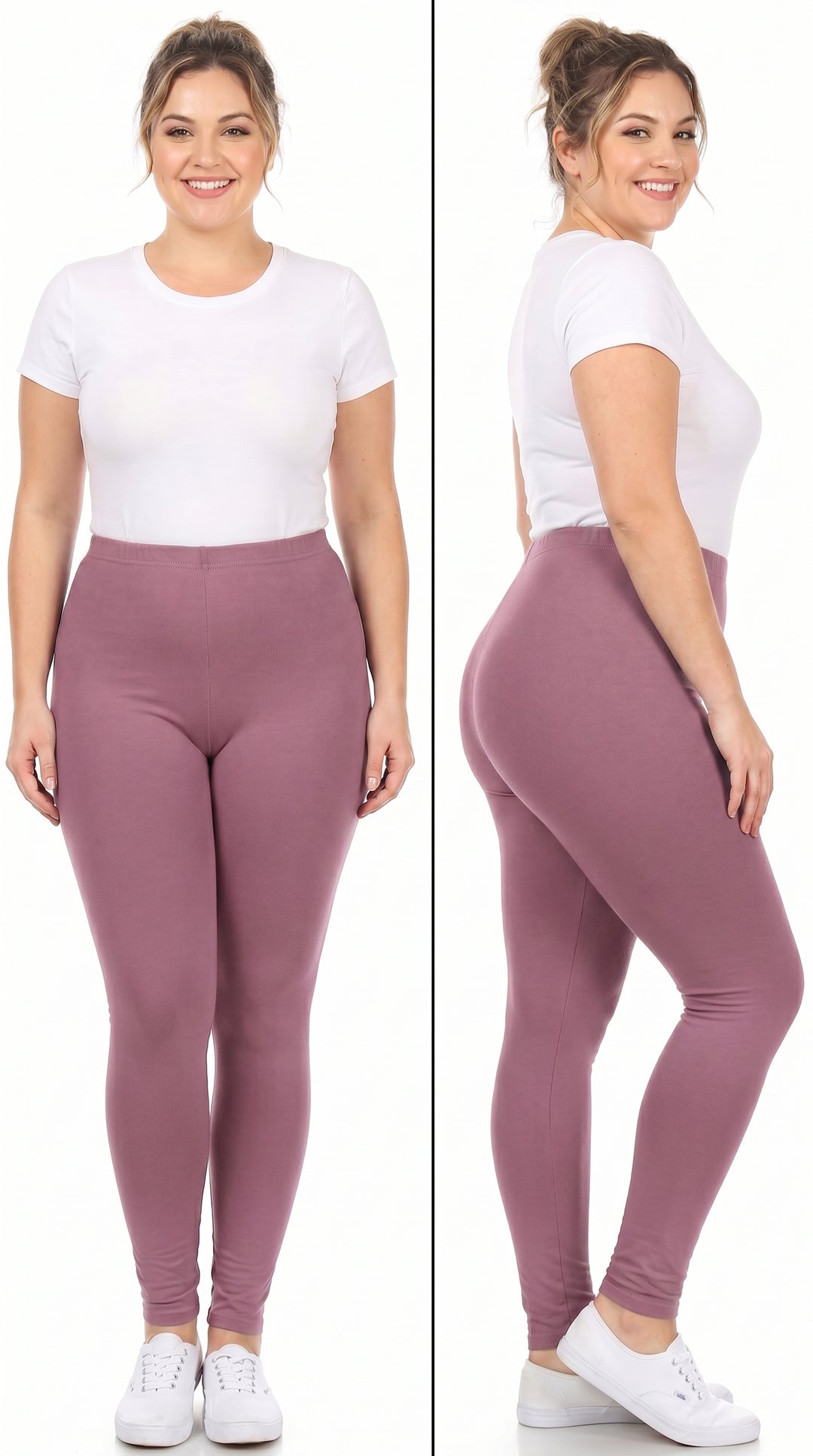 Wholesale Buttery Smooth Basic Solid Extra Plus Size Leggings - 3X-5X - EEVEE