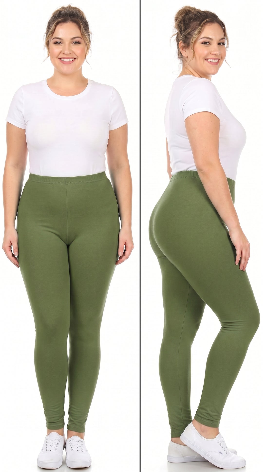 Wholesale Buttery Smooth Basic Solid Extra Plus Size Leggings - 3X-5X - EEVEE
