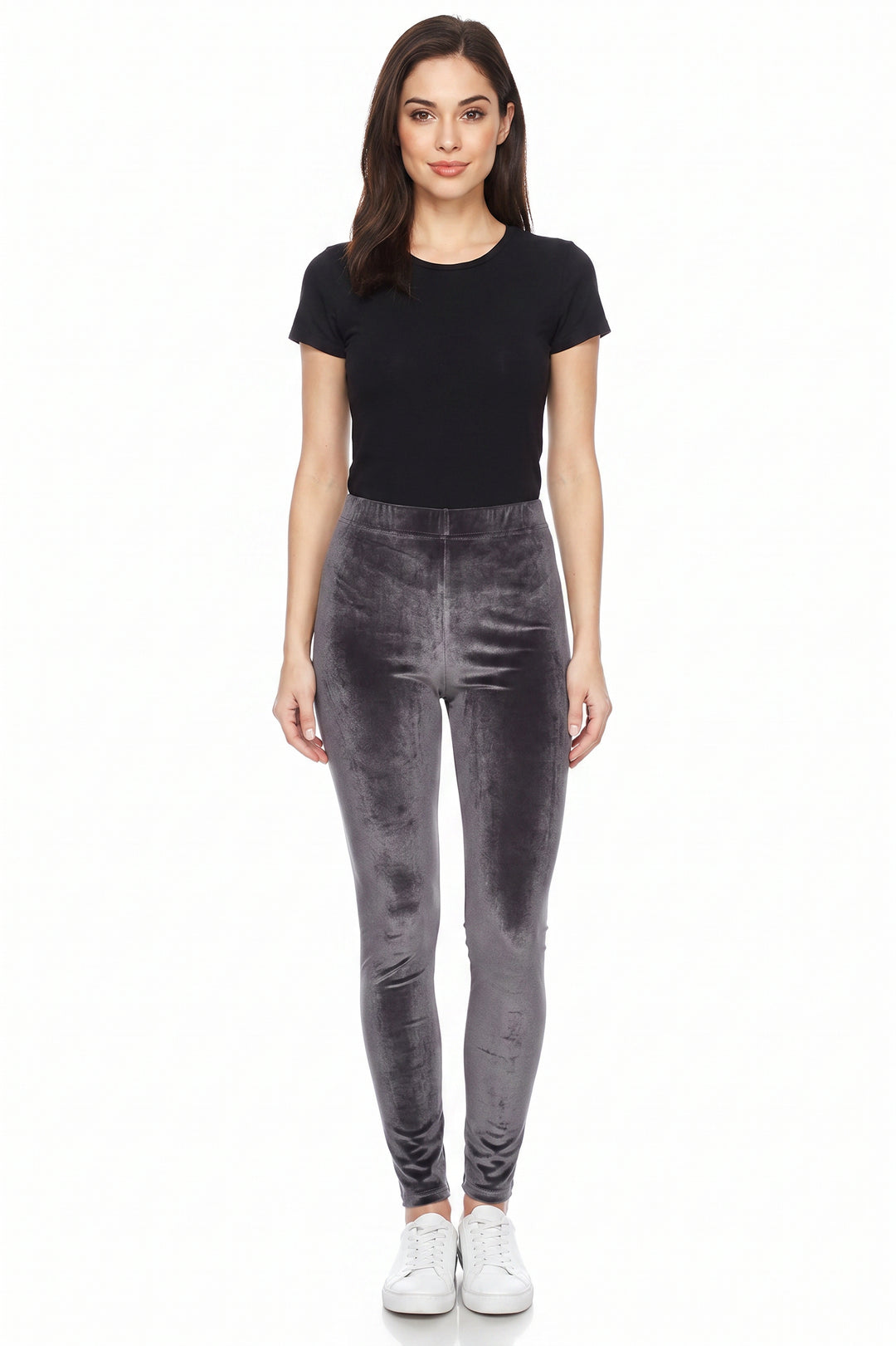 Wholesale Solid Brushed Velour Velvet Leggings
