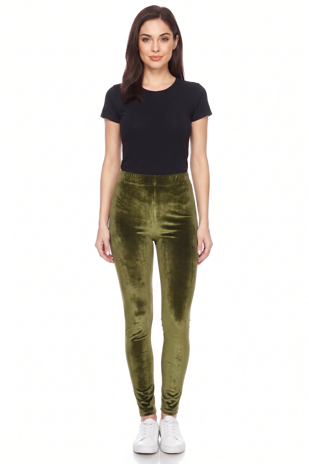 Wholesale Solid Brushed Velour Velvet Leggings