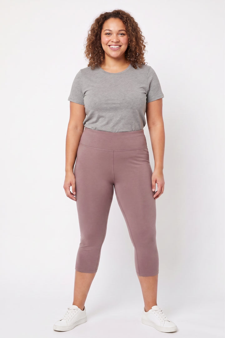 Wholesale Buttery Smooth Basic Solid High Waisted Plus Size Capris - 3 Inch - New Mix