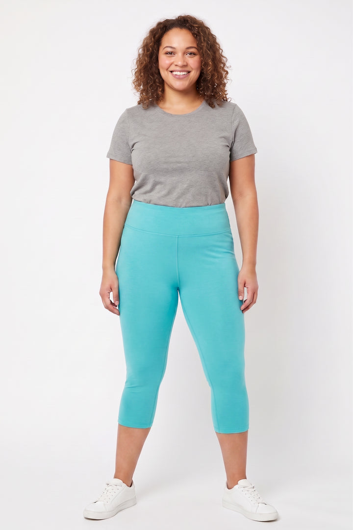 Wholesale Buttery Smooth Basic Solid High Waisted Plus Size Capris - 3 Inch - New Mix