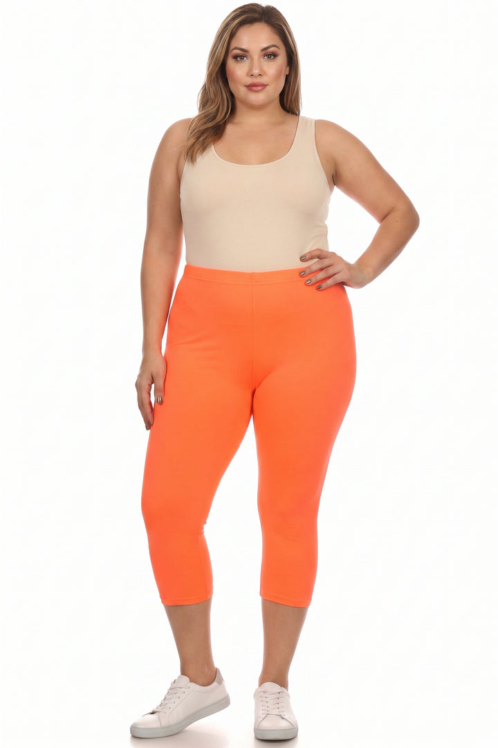 Wholesale Buttery Smooth Basic Solid Plus Size Capris - New Mix