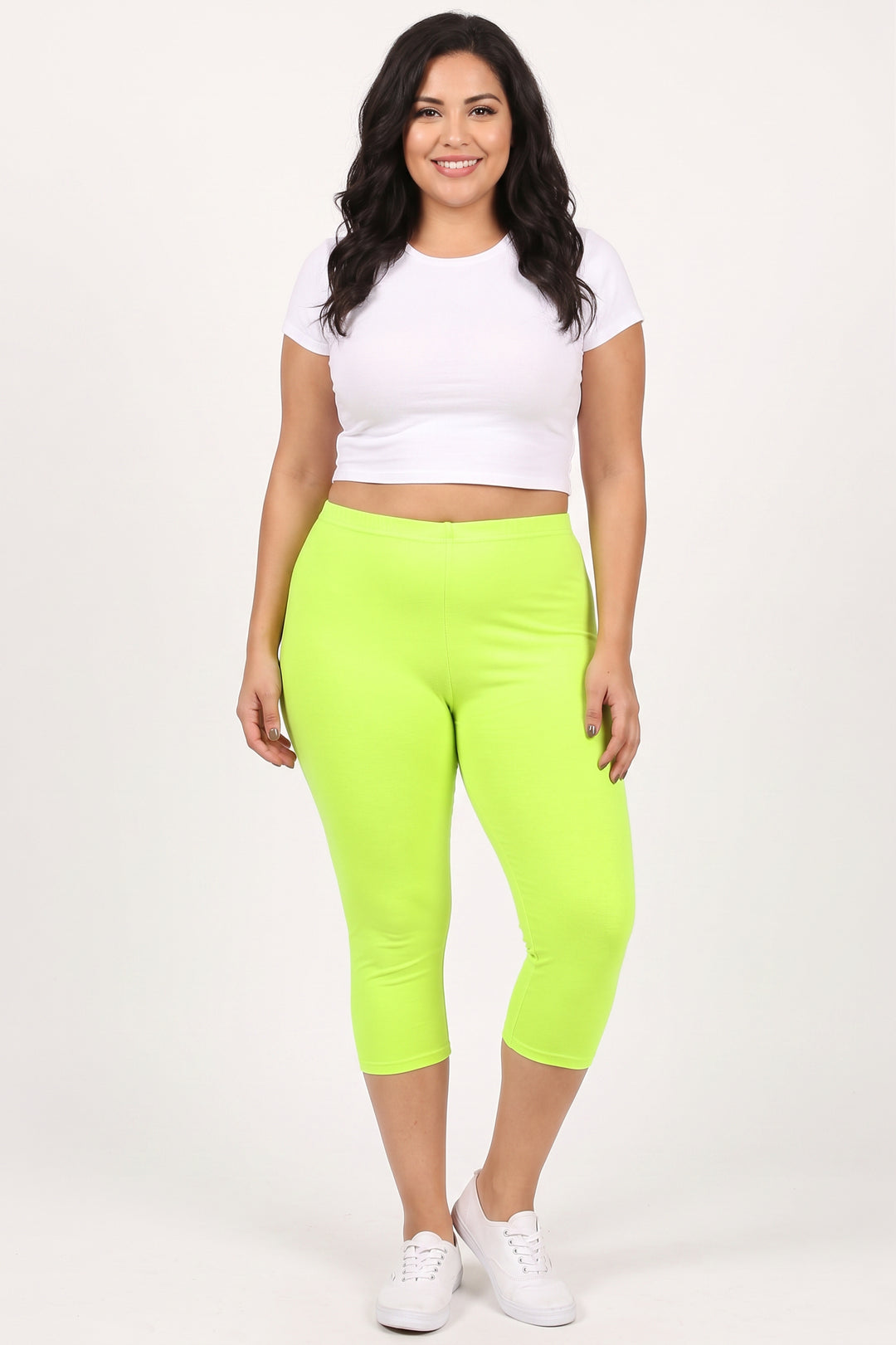 Wholesale Buttery Smooth Basic Solid Plus Size Capris - New Mix