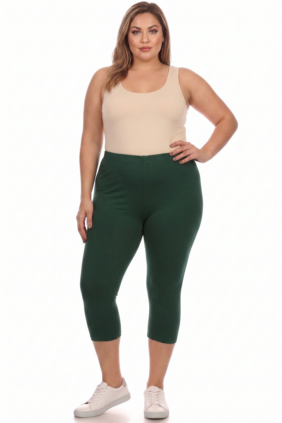 Wholesale Buttery Smooth Basic Solid Plus Size Capris - New Mix