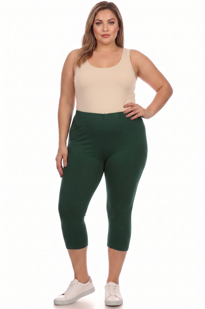 Wholesale Buttery Smooth Basic Solid Plus Size Capris - New Mix