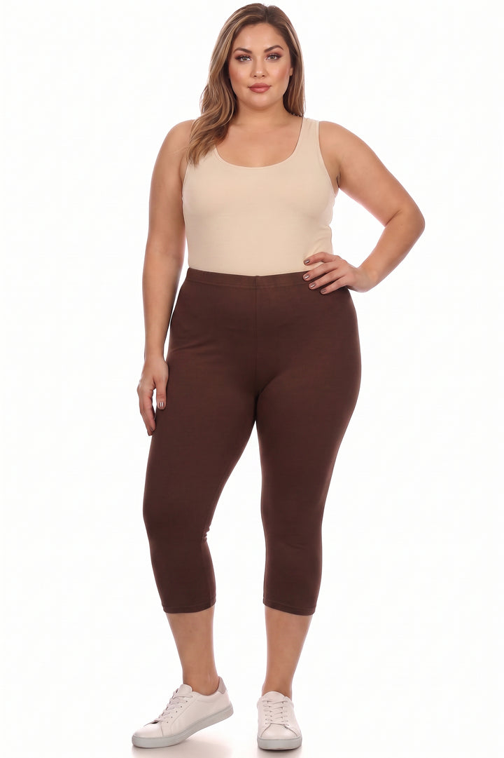 Wholesale Buttery Smooth Basic Solid Plus Size Capris - New Mix