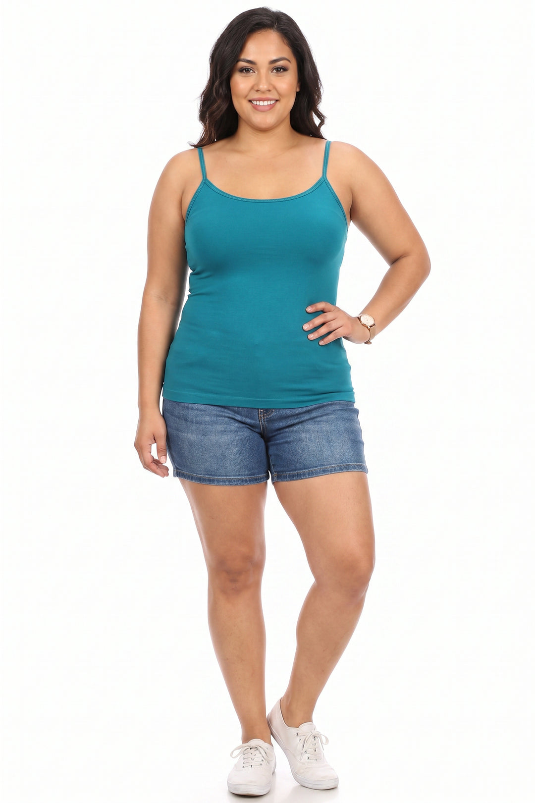 Wholesale Basic Spaghetti Strap Nylon Spandex Plus Size Camisole