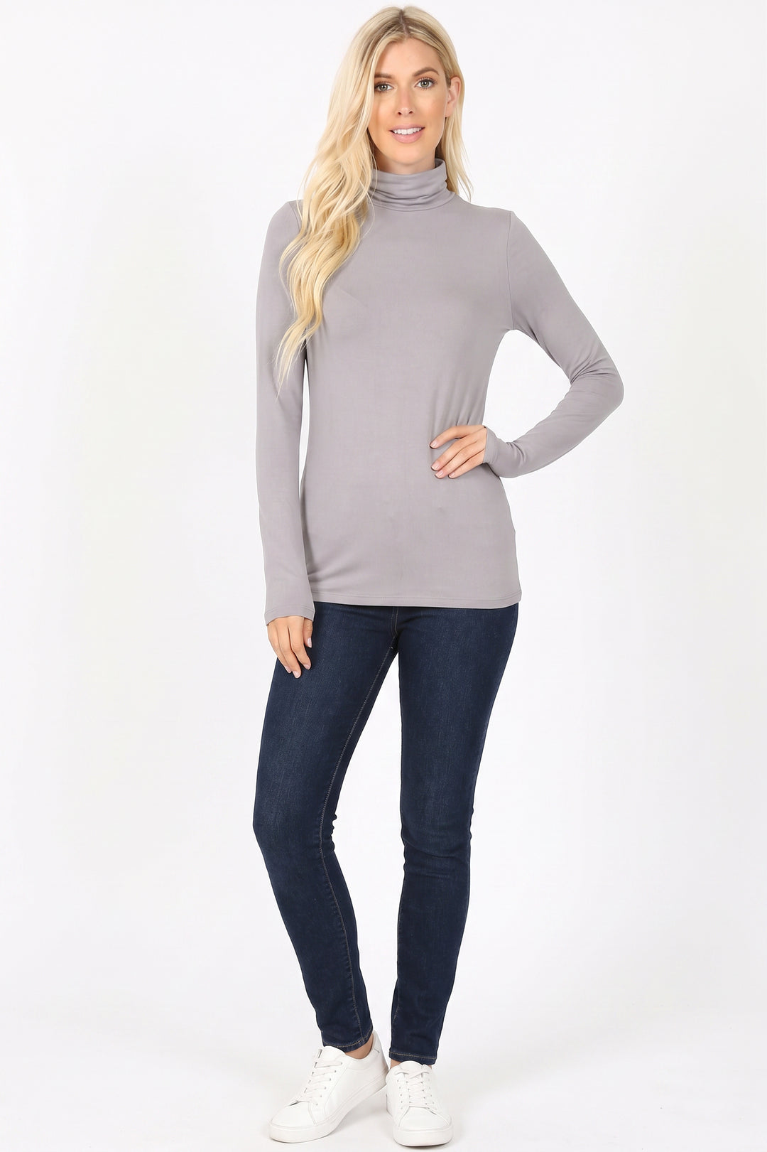Wholesale Brushed Microfiber Mock Neck Top