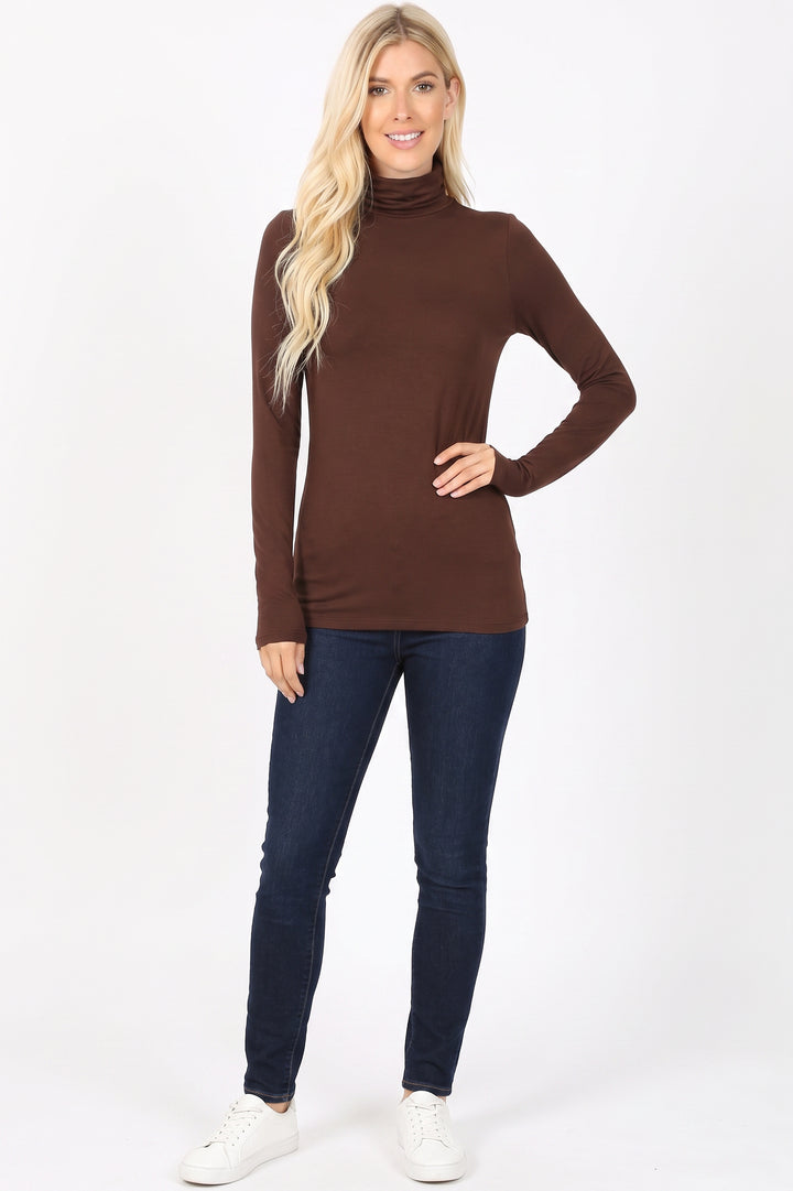 Wholesale Brushed Microfiber Mock Neck Top