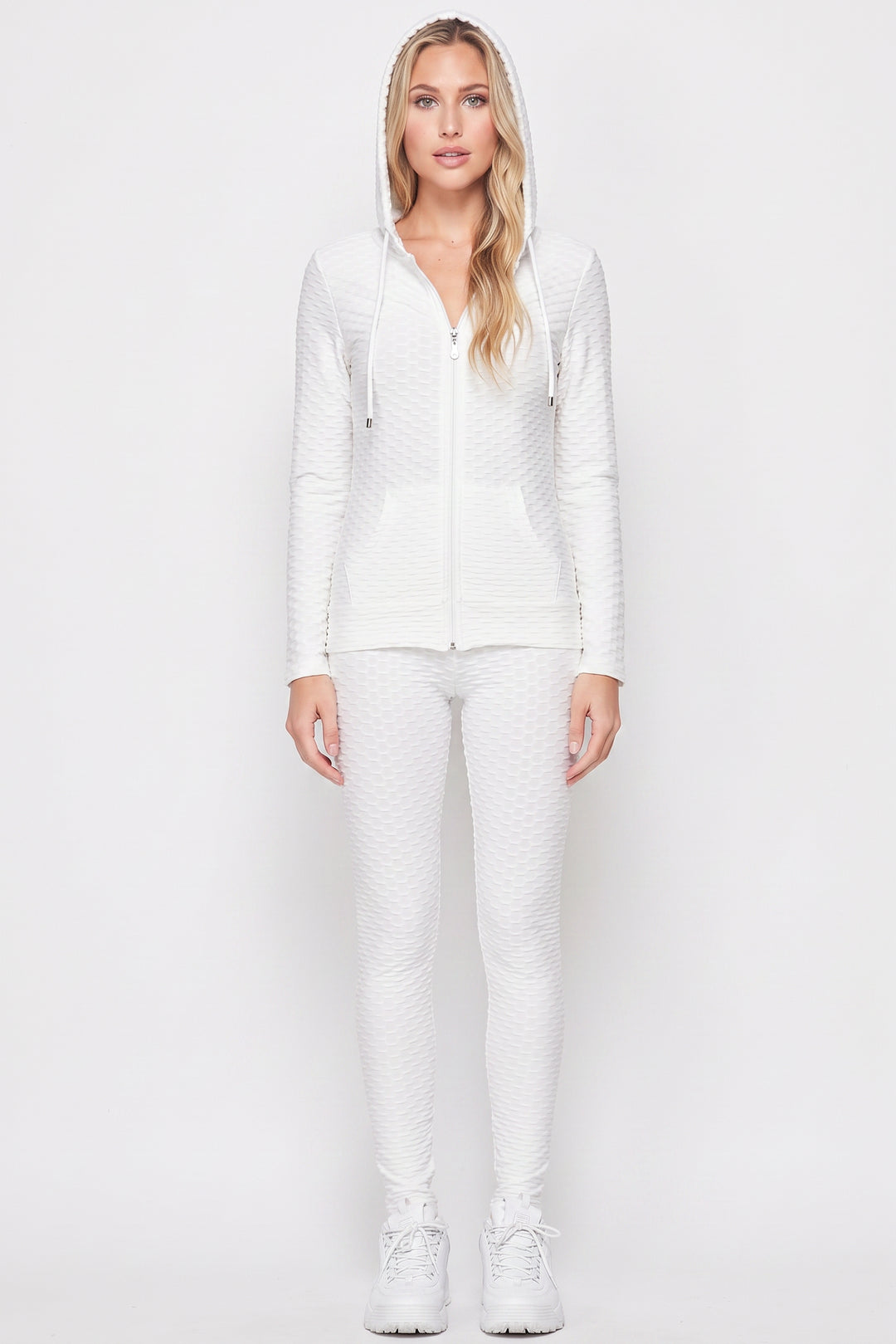 Wholesale 2 Piece Scrunch Butt Leggings and Hooded Jacket Set