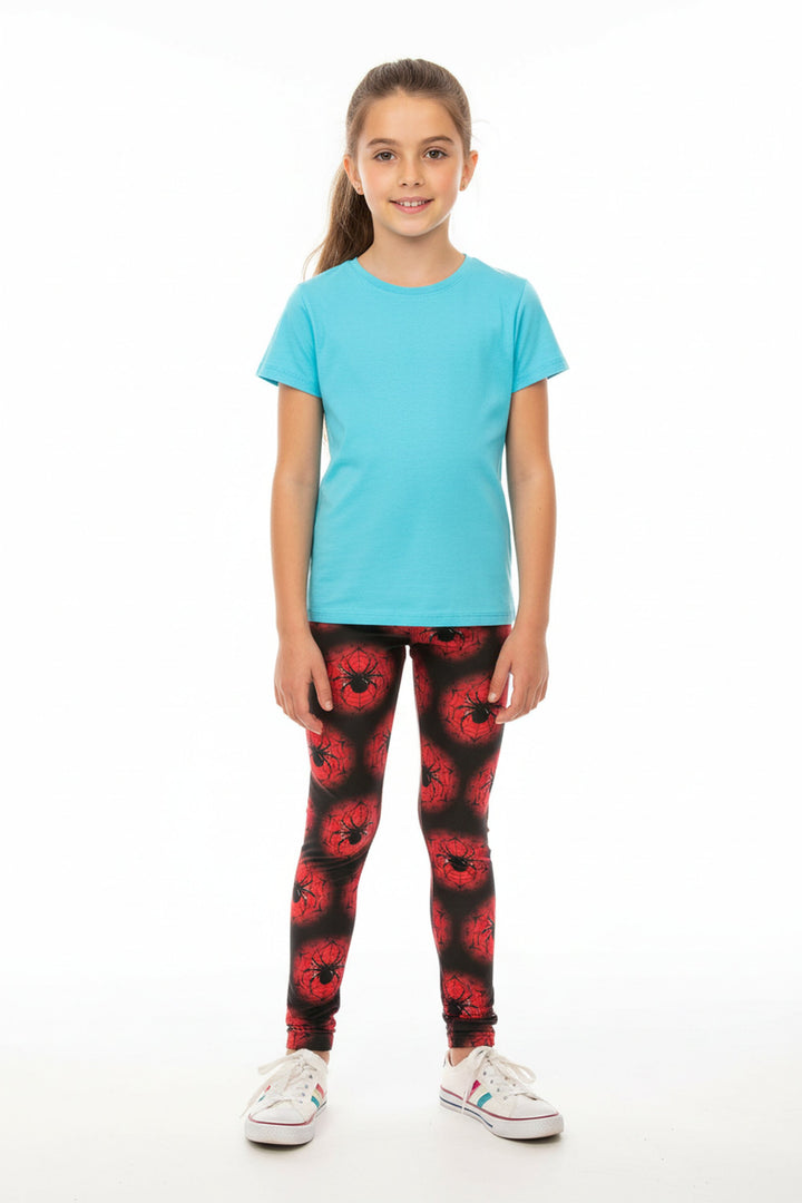 Wholesale Creamy Soft Black Widow Spider Web Kids Leggings - USA Fashion