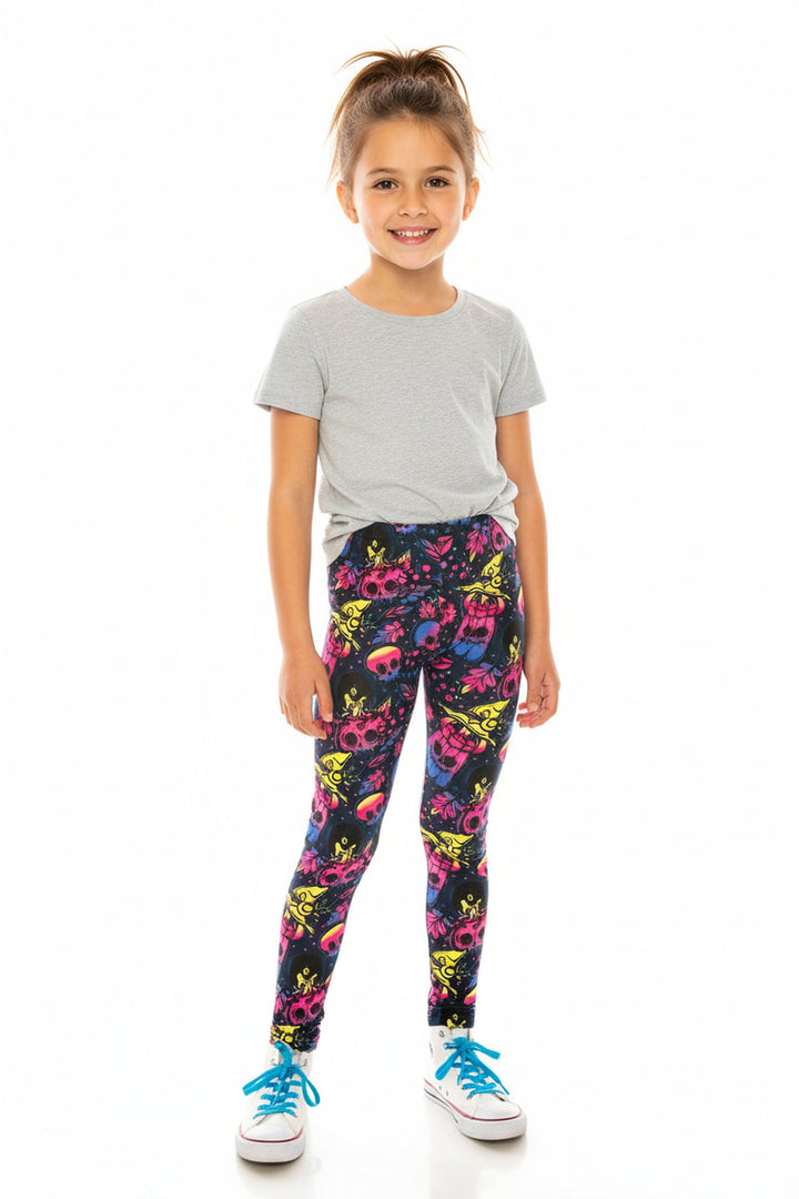 Wholesale Creamy Soft Autumn Ombre Skulls Kids Leggings - USA Fashion