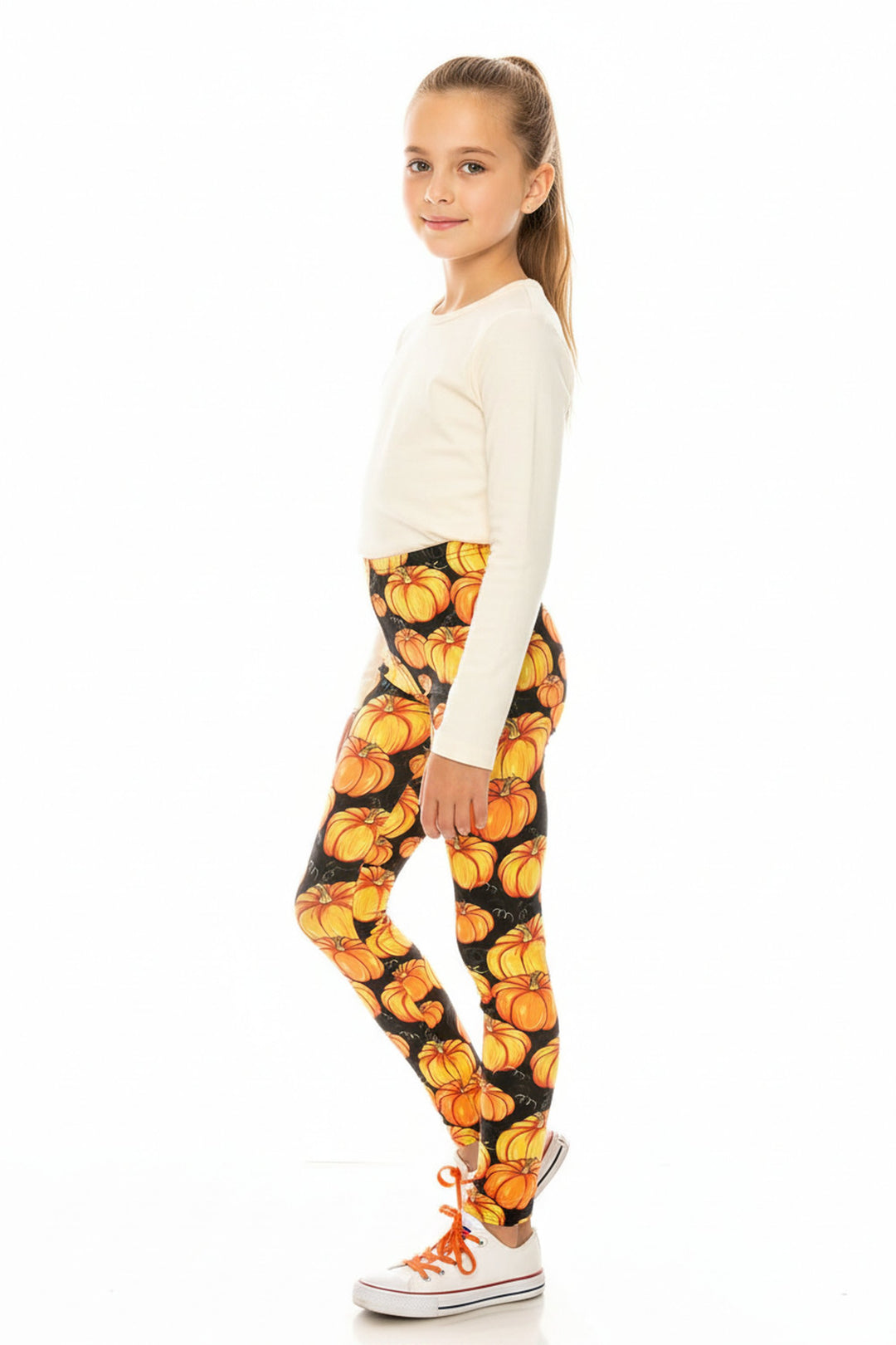 Wholesale Creamy Soft Autumnal Pumpkins Kids Leggings - USA Fashion