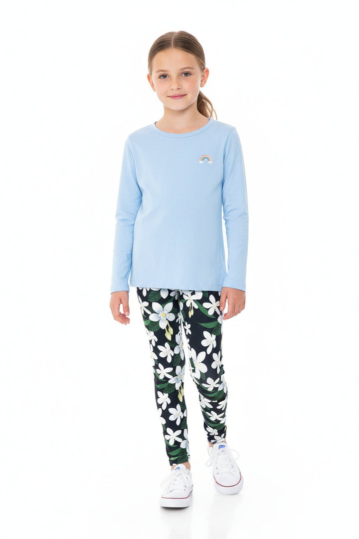 Wholesale Creamy Soft Daisy Bloom Kids Leggings - USA Fashion