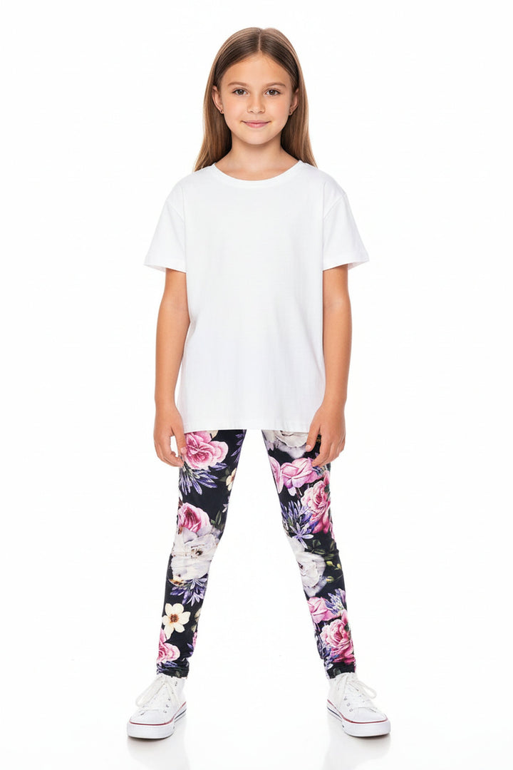 Wholesale Creamy Soft Floral Garden Bouquet Kids Leggings - USA Fashion