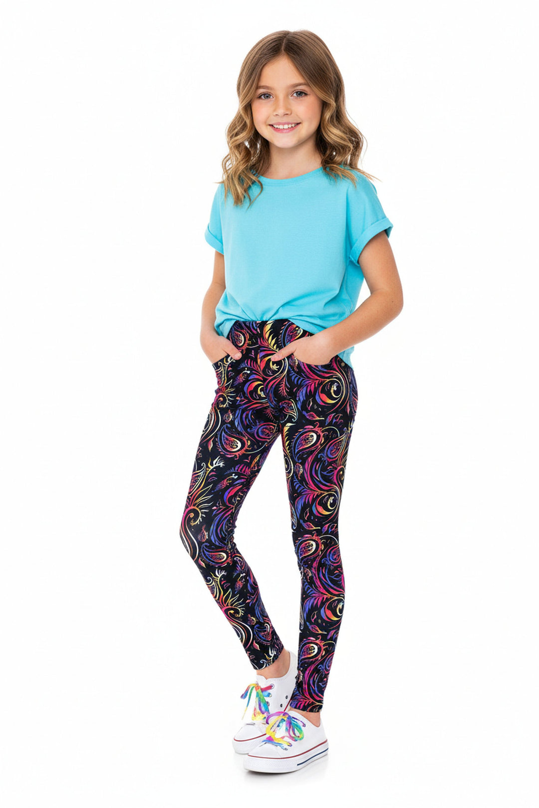 Wholesale Creamy Soft Ombre Paisley Swirl Kids Leggings - USA Fashion