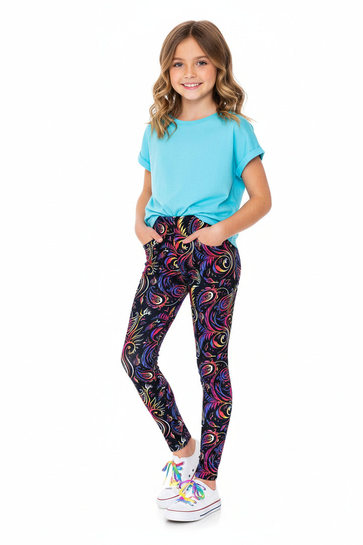 Wholesale Creamy Soft Ombre Paisley Swirl Kids Leggings - USA Fashion