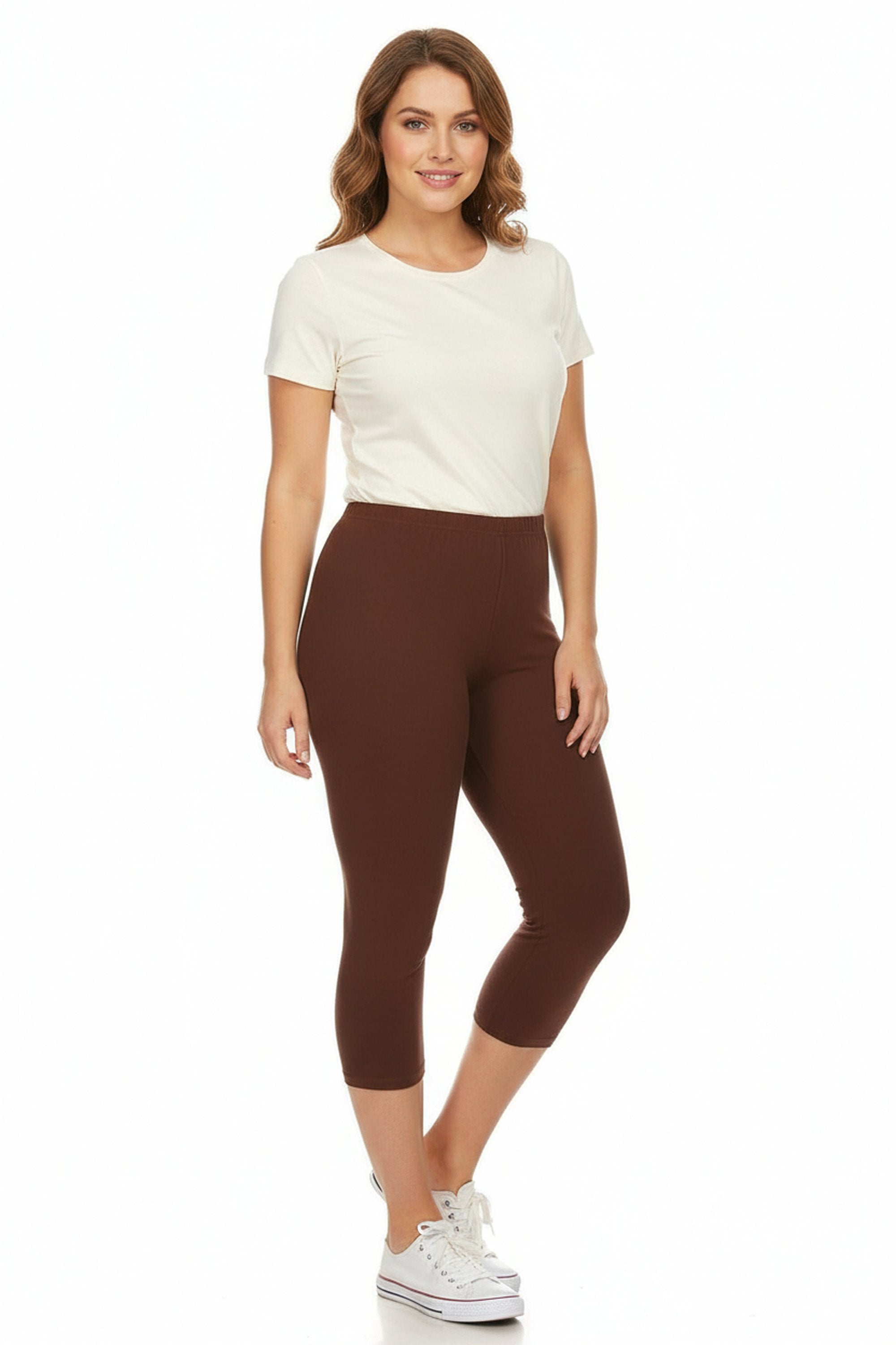 Wholesale Buttery Smooth Basic Solid Plus Size Capris - New Mix