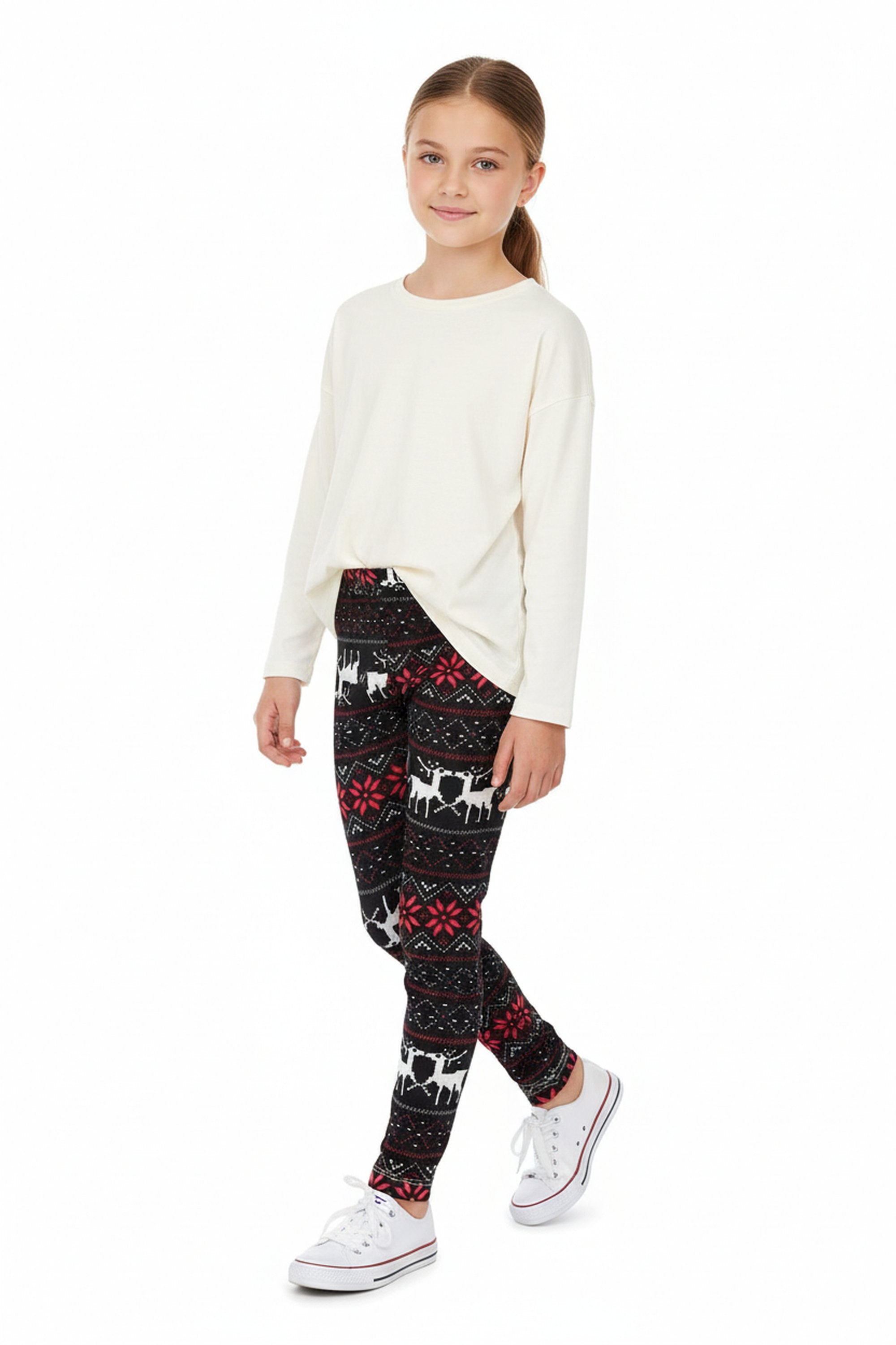 Wholesale Buttery Soft Reindeer Kids Leggings