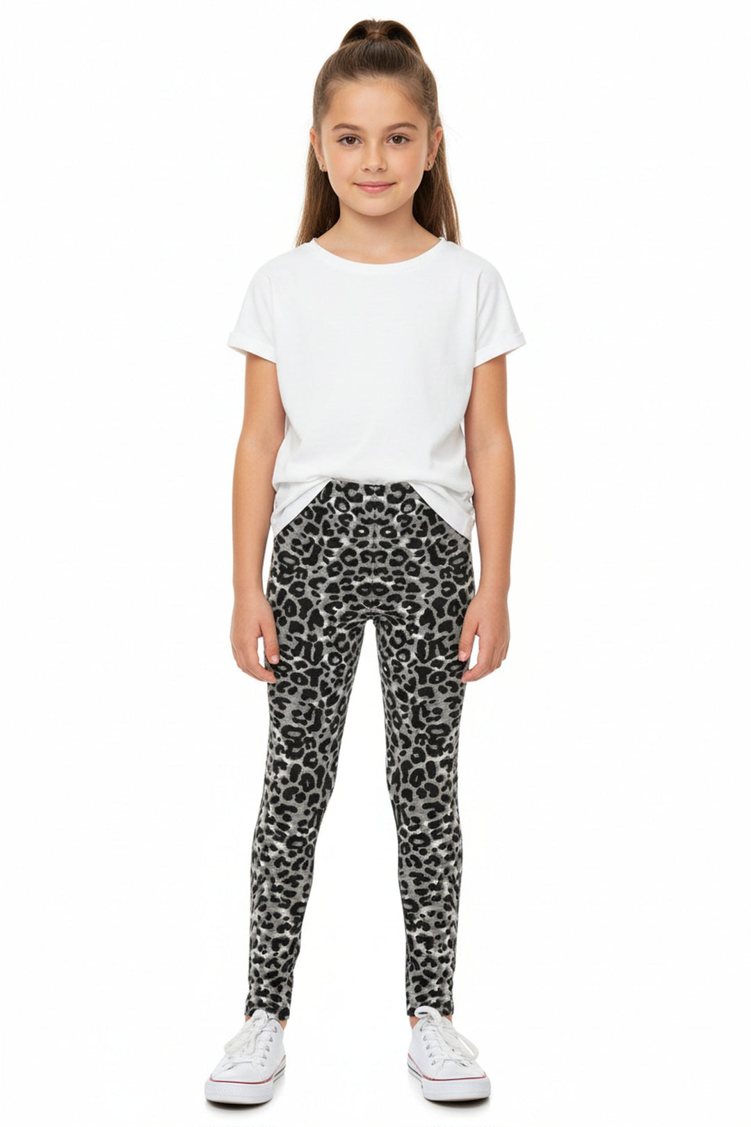 Wholesale Buttery Soft Snow Leopard Kids Leggings
