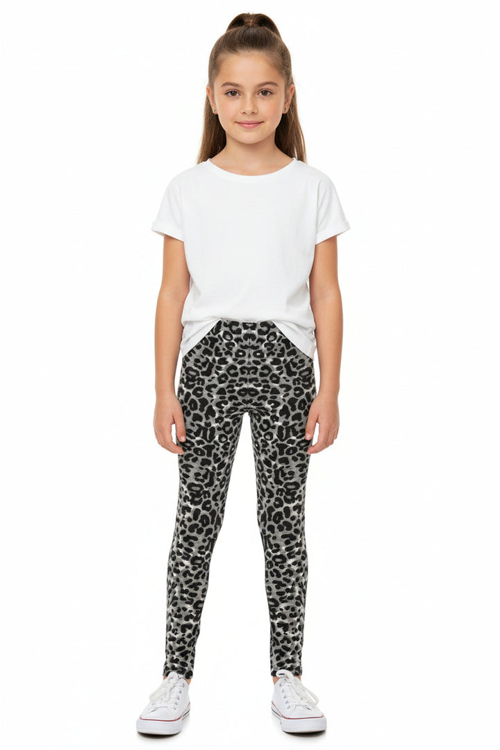 Wholesale Buttery Soft Snow Leopard Kids Leggings
