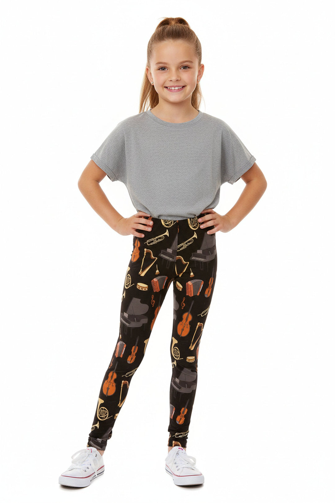 Wholesale Buttery Soft Musical Instrument Kids Leggings