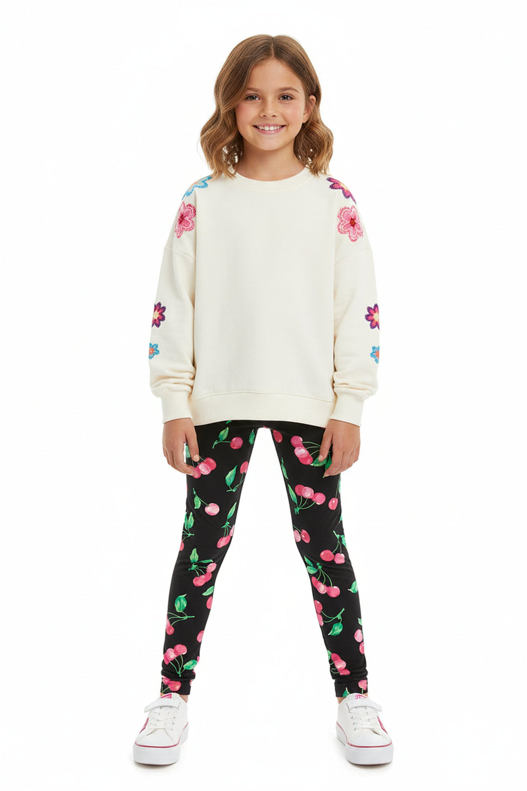 Wholesale Buttery Soft Pink Cherry Kids Leggings