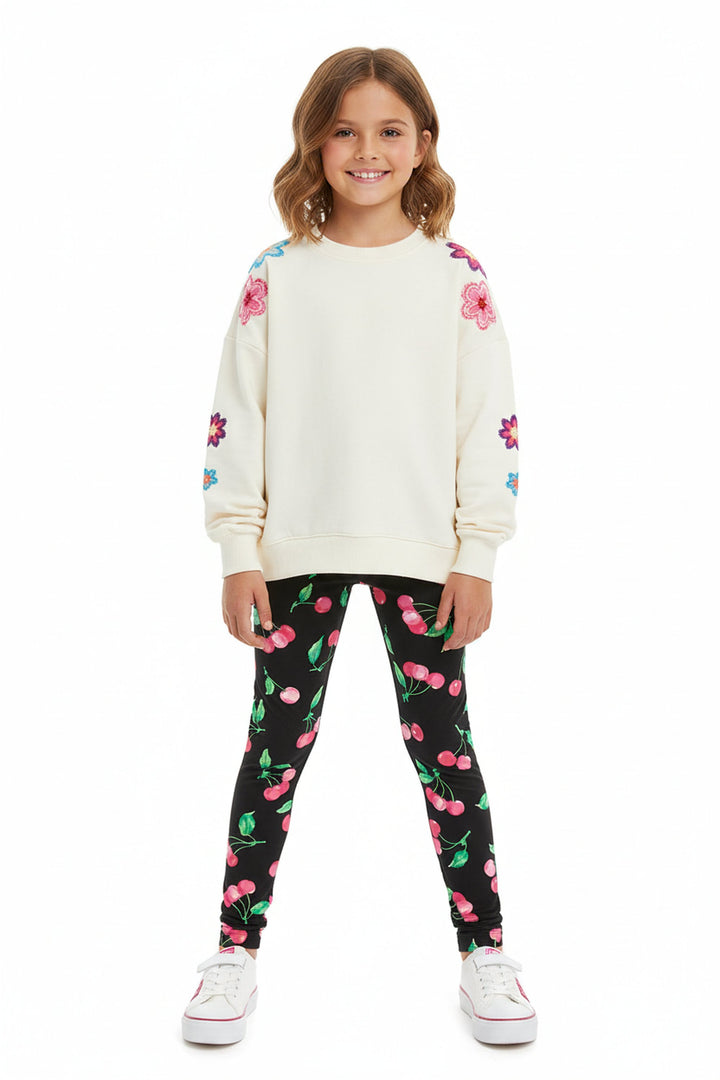 Wholesale Buttery Soft Pink Cherry Kids Leggings