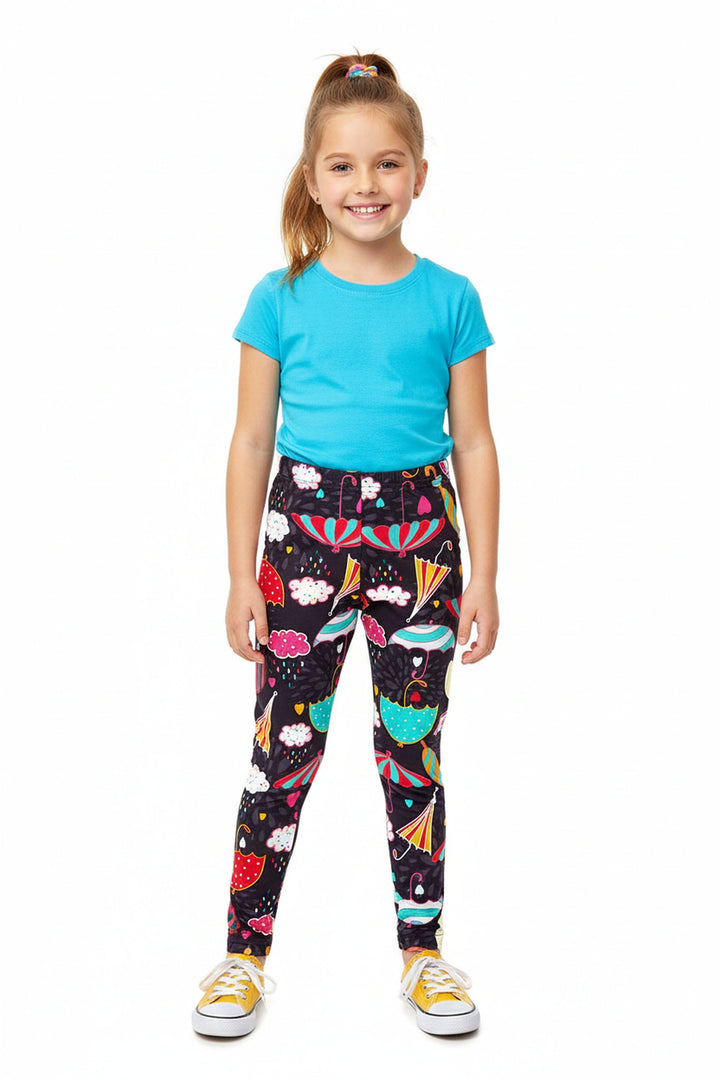 Wholesale Buttery Soft Colorful Umbrella Kids Leggings