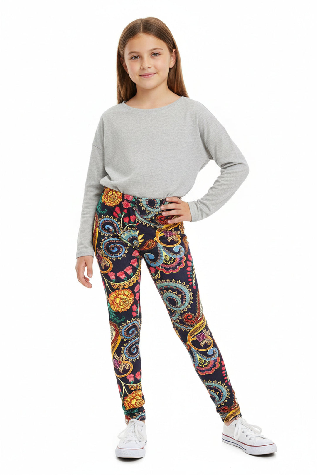 Wholesale Buttery Soft Color Graffiti Kids Leggings