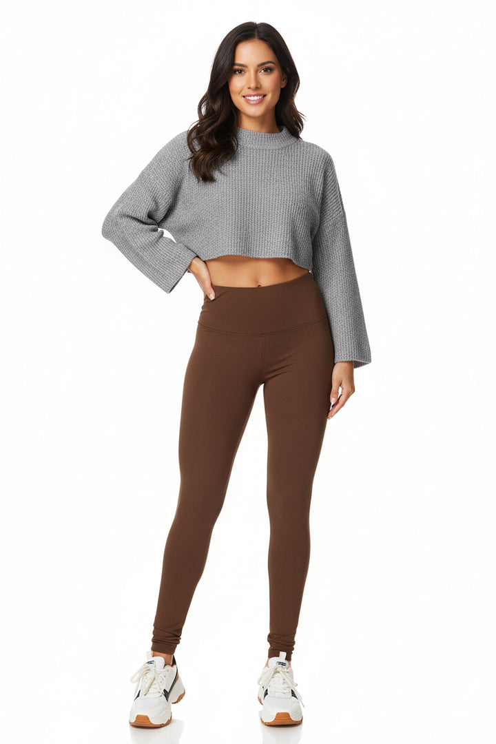 Wholesale Buttery Smooth Basic Solid High Waisted Plus Size Leggings - 5 Inch - New Mix