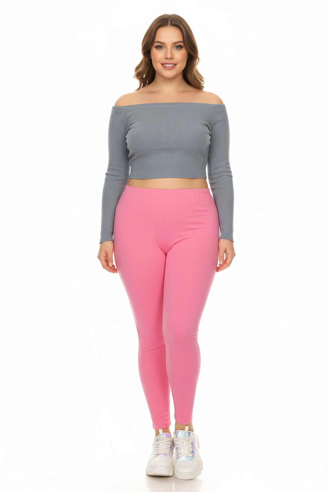 Wholesale Buttery Smooth Basic Solid Extra Plus Size Leggings - 3X-5X - New Mix