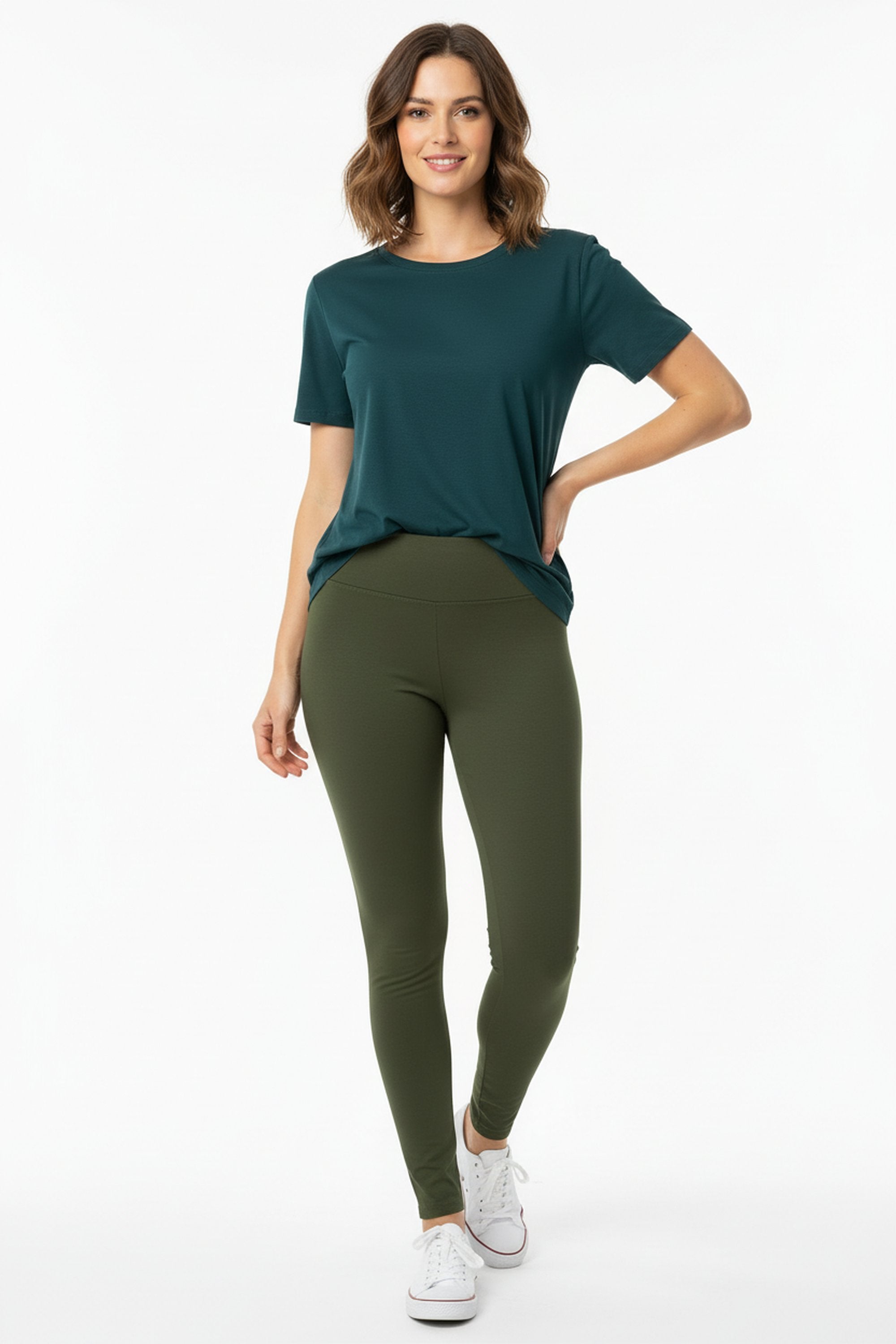 Wholesale Buttery Smooth Basic Solid High Waisted Plus Size Leggings - 3 Inch - New Mix