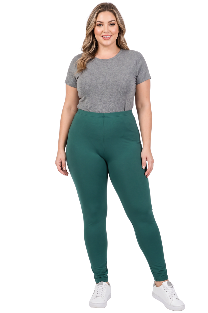 Wholesale Buttery Smooth Basic Solid Plus Size Leggings - New Mix