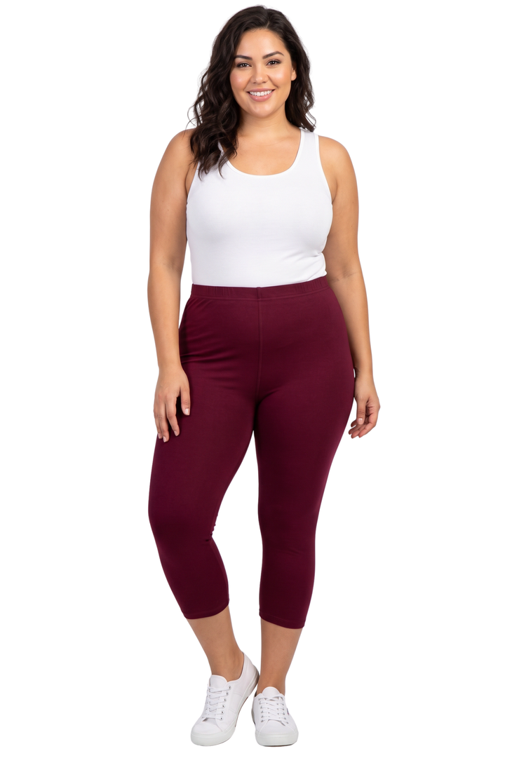 Wholesale Buttery Smooth Basic Solid Extra Plus Size Capris - 3X-5X - New Mix
